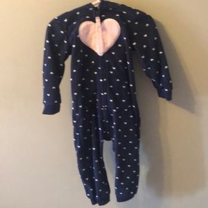 Hooded baby fleece onesie